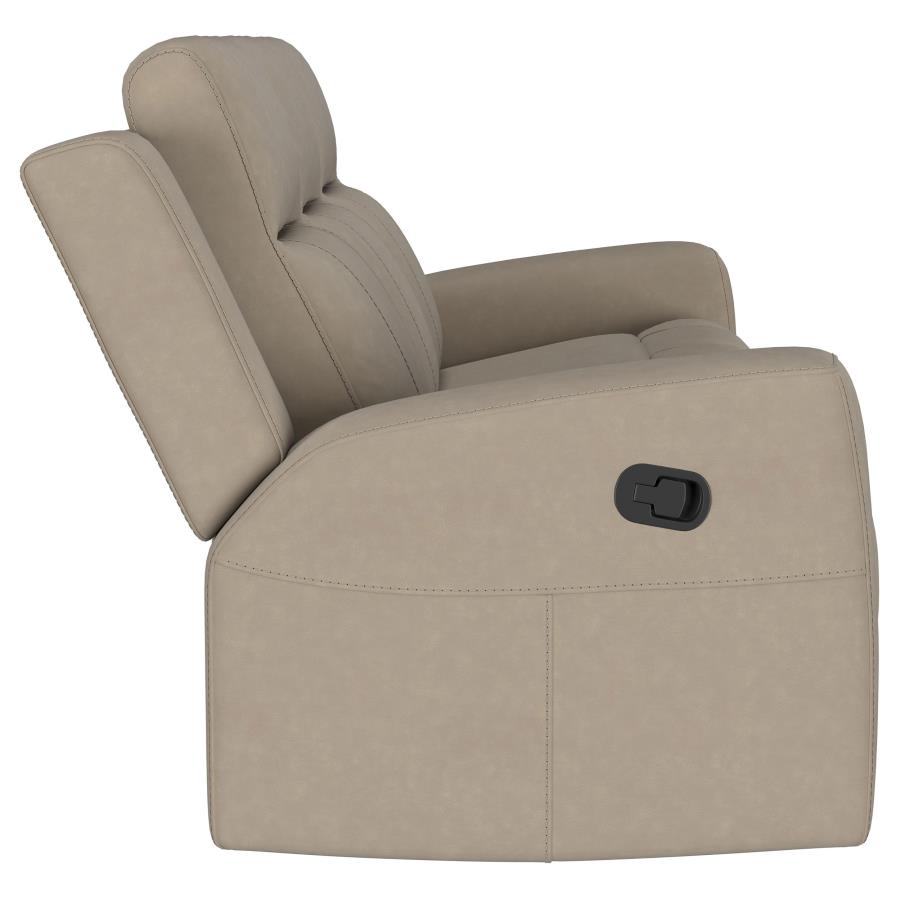 Brentwood Upholstered Motion Reclining Sofa Taupe-9
