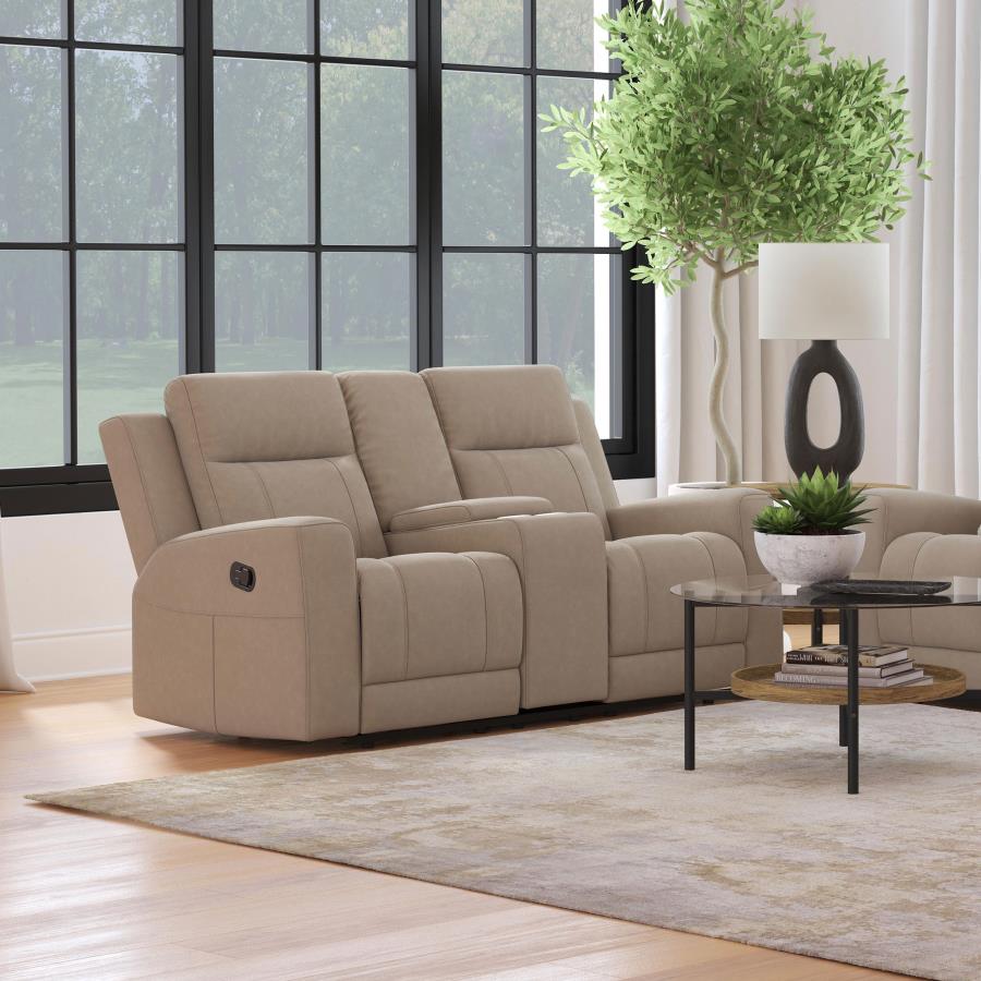 Brentwood Upholstered Motion Reclining Loveseat Taupe-zoom-2