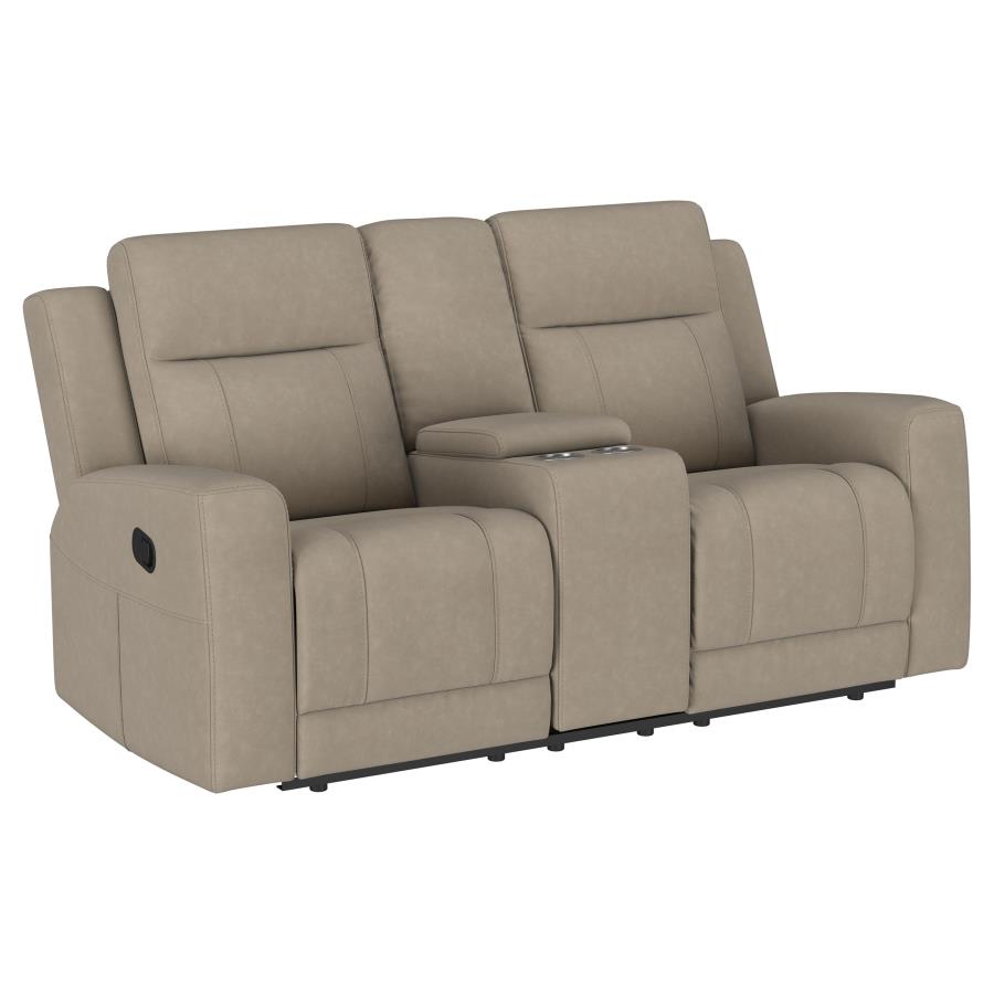 Brentwood Upholstered Motion Reclining Loveseat Taupe-1