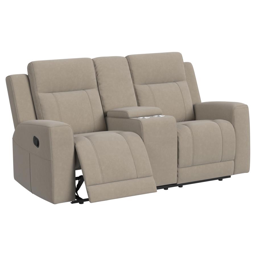 Brentwood Upholstered Motion Reclining Loveseat Taupe-zoom-3