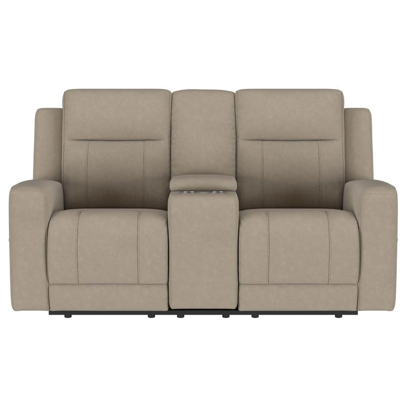 Brentwood Upholstered Motion Reclining Loveseat Taupe-zoom-