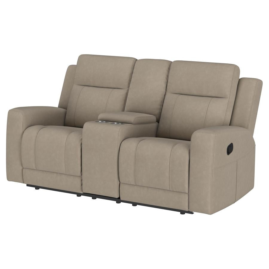 Brentwood Upholstered Motion Reclining Loveseat Taupe-5