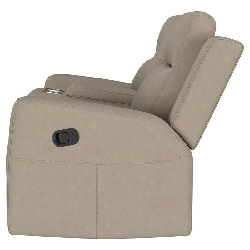 Brentwood Upholstered Motion Reclining Loveseat Taupe-zoom-