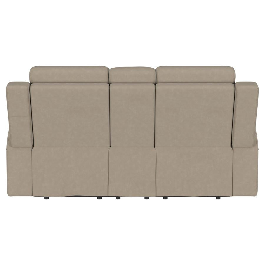 Brentwood Upholstered Motion Reclining Loveseat Taupe-8