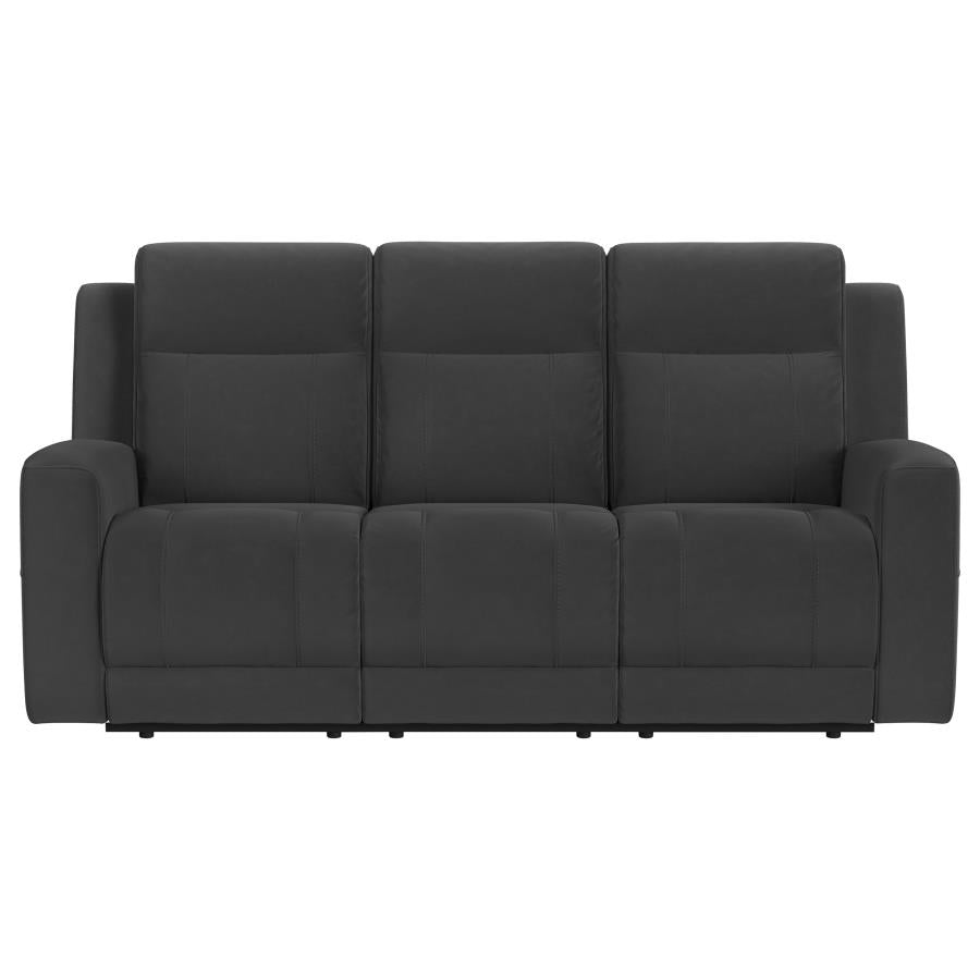 Brentwood 2-piece Upholstered Reclining Sofa Set Charcoal-4