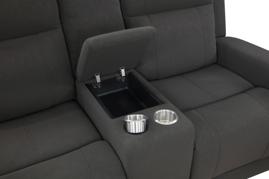 Brentwood 2-piece Upholstered Reclining Sofa Set Charcoal-zoom-11