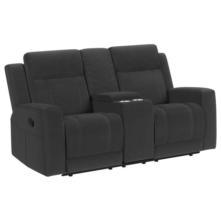 Brentwood 3-piece Upholstered Reclining Sofa Set Charcoal-zoom-7