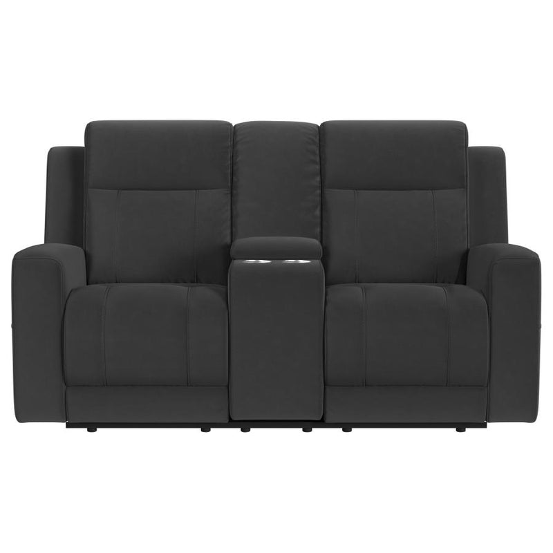 Brentwood 3-piece Upholstered Reclining Sofa Set Charcoal-zoom-