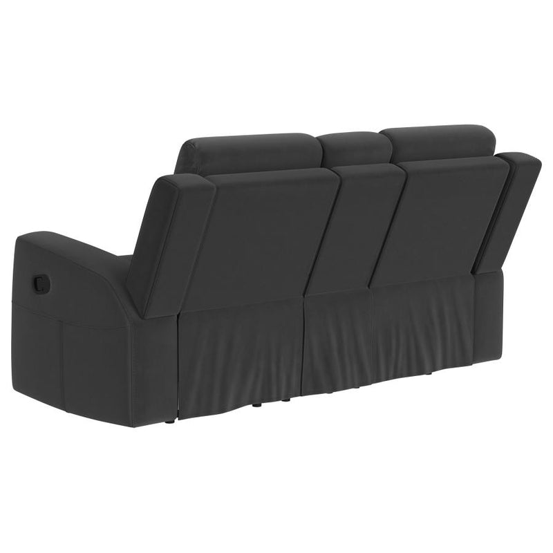 Brentwood 3-piece Upholstered Reclining Sofa Set Charcoal-zoom-
