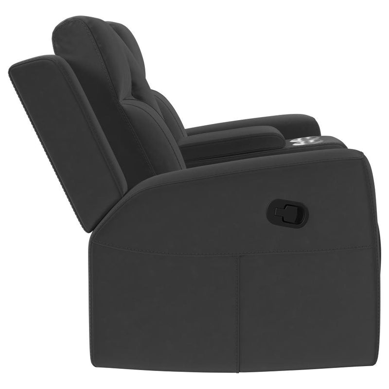 Brentwood 3-piece Upholstered Reclining Sofa Set Charcoal-zoom-