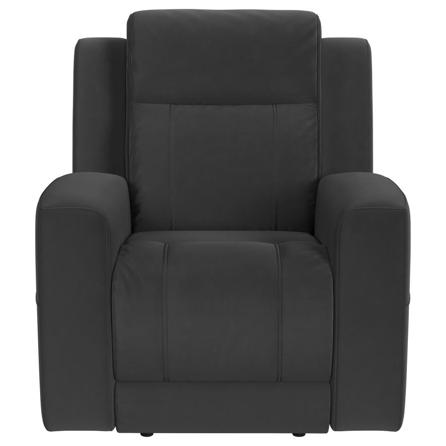 Brentwood 3-piece Upholstered Reclining Sofa Set Charcoal-12