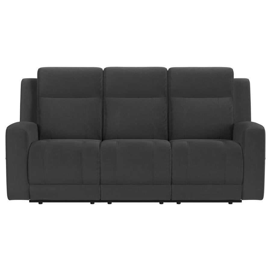 Brentwood Upholstered Motion Reclining Sofa Dark Charcoal-zoom-3
