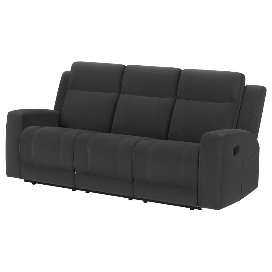 Brentwood Upholstered Motion Reclining Sofa Dark Charcoal-4