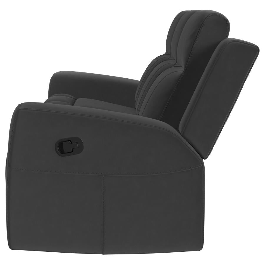 Brentwood Upholstered Motion Reclining Sofa Dark Charcoal-5