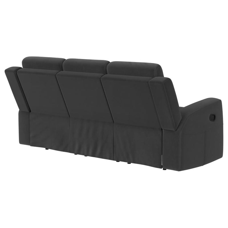 Brentwood Upholstered Motion Reclining Sofa Dark Charcoal-zoom-