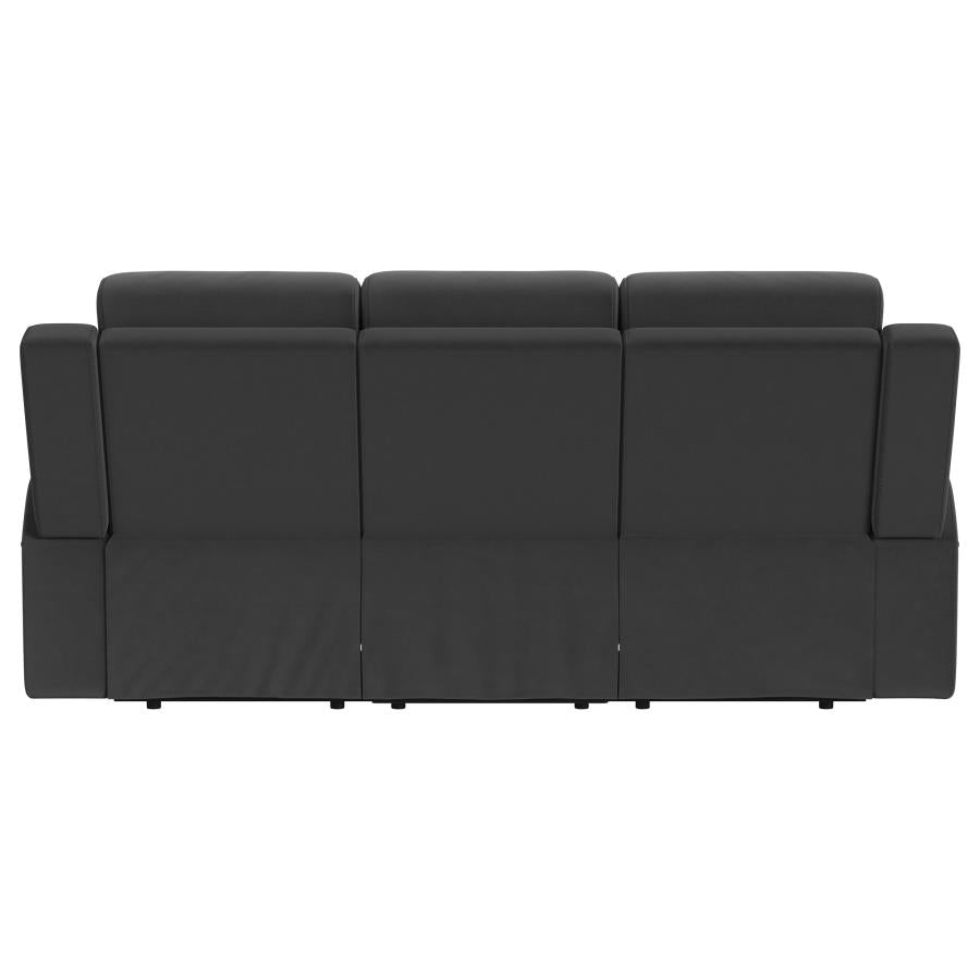Brentwood Upholstered Motion Reclining Sofa Dark Charcoal-8