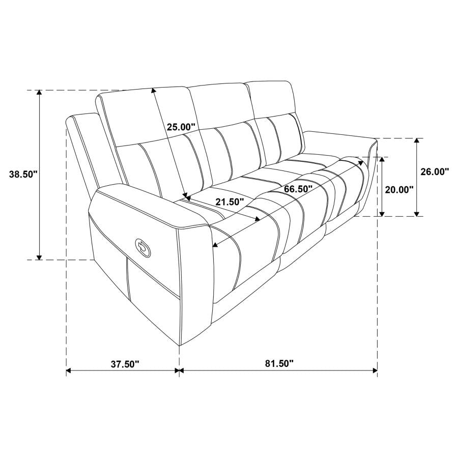 Brentwood Upholstered Motion Reclining Sofa Dark Charcoal-zoom-12