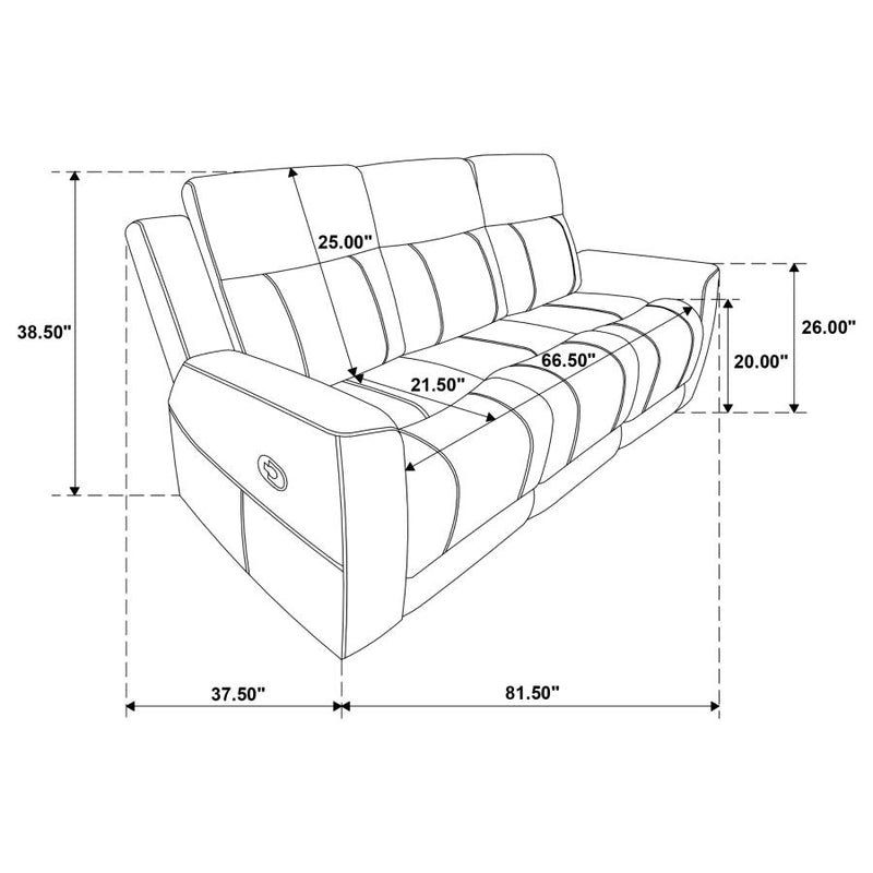 Brentwood Upholstered Motion Reclining Sofa Dark Charcoal-zoom-