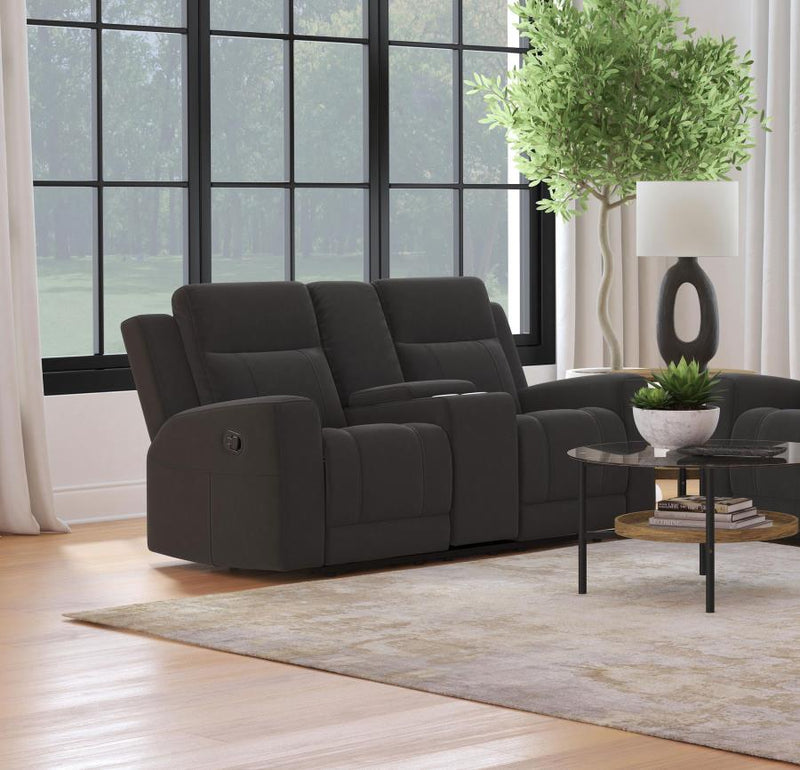 Brentwood Upholstered Reclining Loveseat Dark Charcoal-zoom-