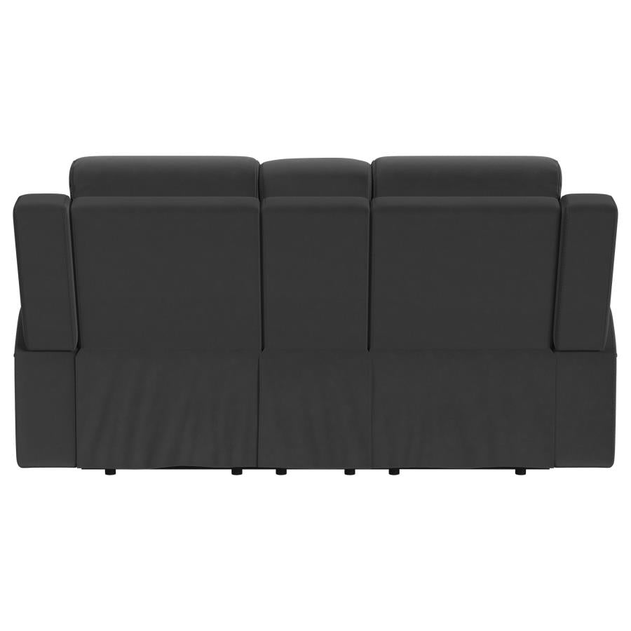 Brentwood Upholstered Reclining Loveseat Dark Charcoal-7
