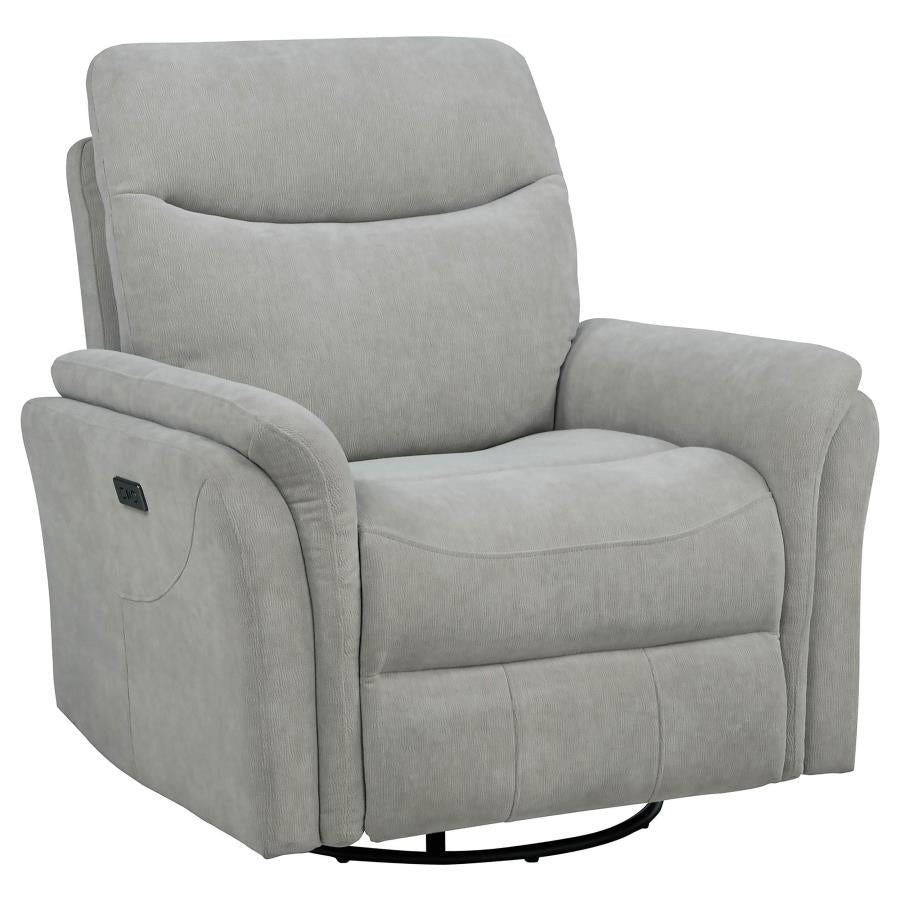 Adler Upholstered Power Swivel Glider Recliner Ivory-zoom-4
