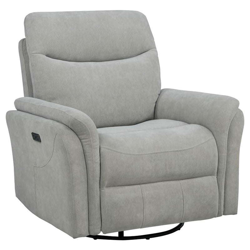 Adler Upholstered Power Swivel Glider Recliner Ivory-zoom-