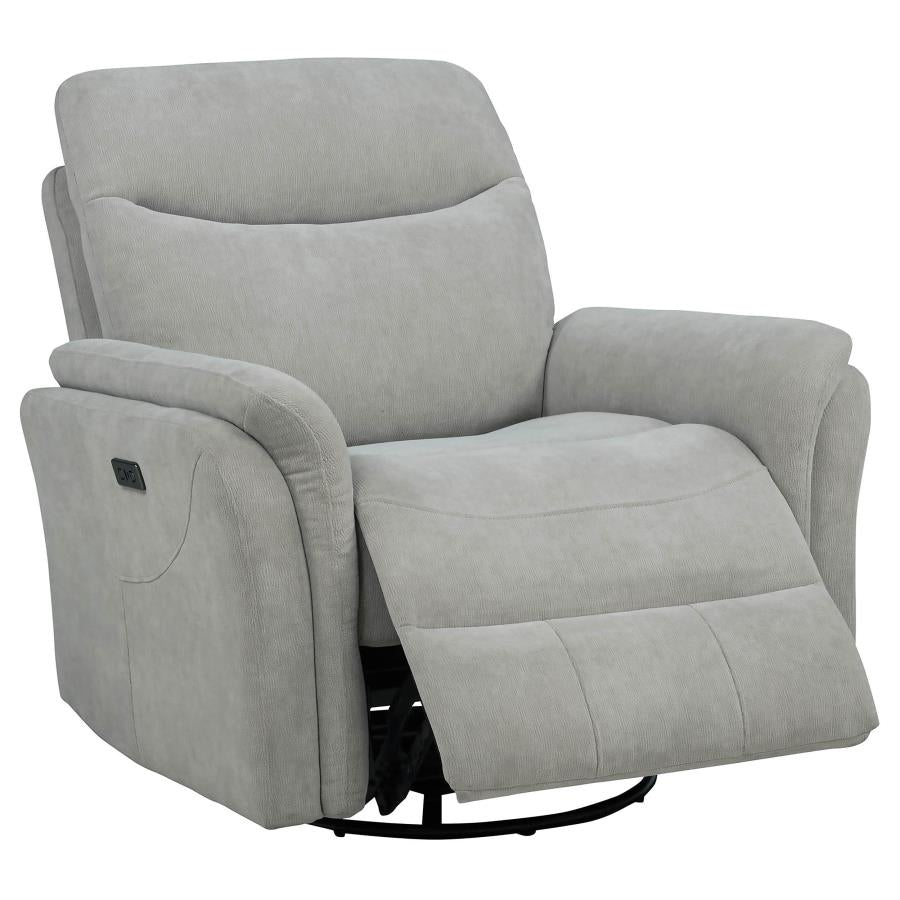 Adler Upholstered Power Swivel Glider Recliner Ivory-zoom-1