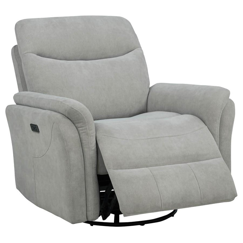 Adler Upholstered Power Swivel Glider Recliner Ivory-zoom-