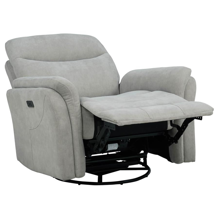 Adler Upholstered Power Swivel Glider Recliner Ivory-zoom-5