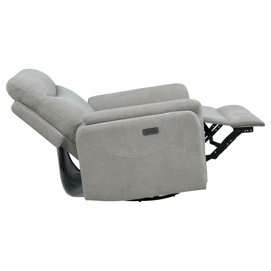 Adler Upholstered Power Swivel Glider Recliner Ivory-zoom-8