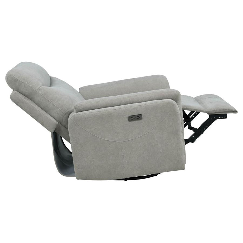 Adler Upholstered Power Swivel Glider Recliner Ivory-zoom-