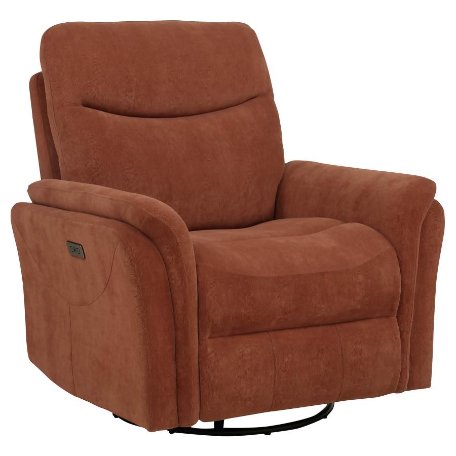 Adler Upholstered Power Swivel Glider Recliner Rust-4