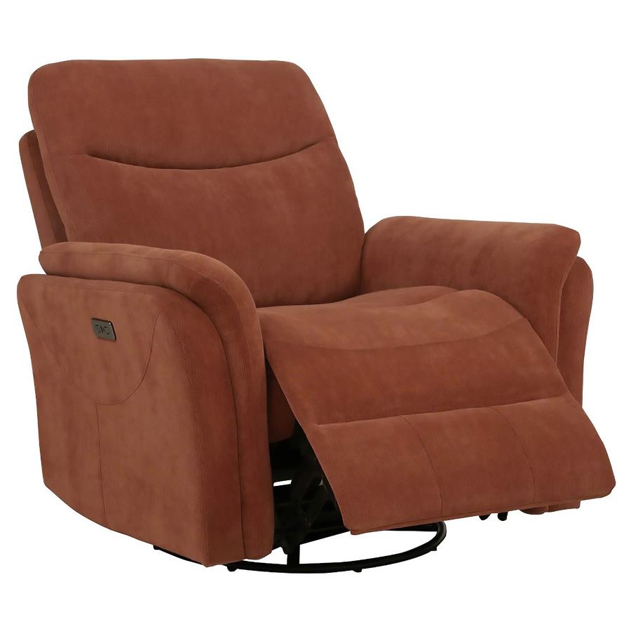 Adler Upholstered Power Swivel Glider Recliner Rust-1