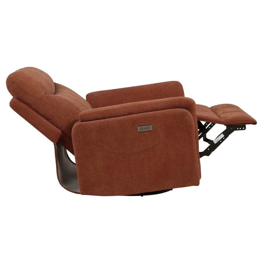 Adler Upholstered Power Swivel Glider Recliner Rust-zoom-8
