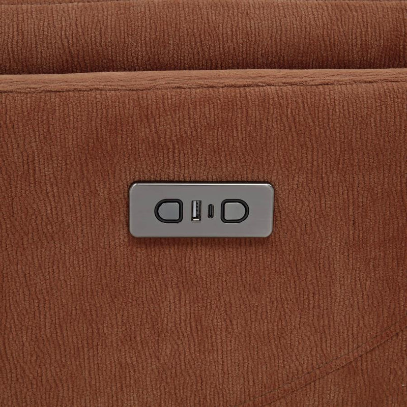 Adler Upholstered Power Swivel Glider Recliner Rust-zoom-