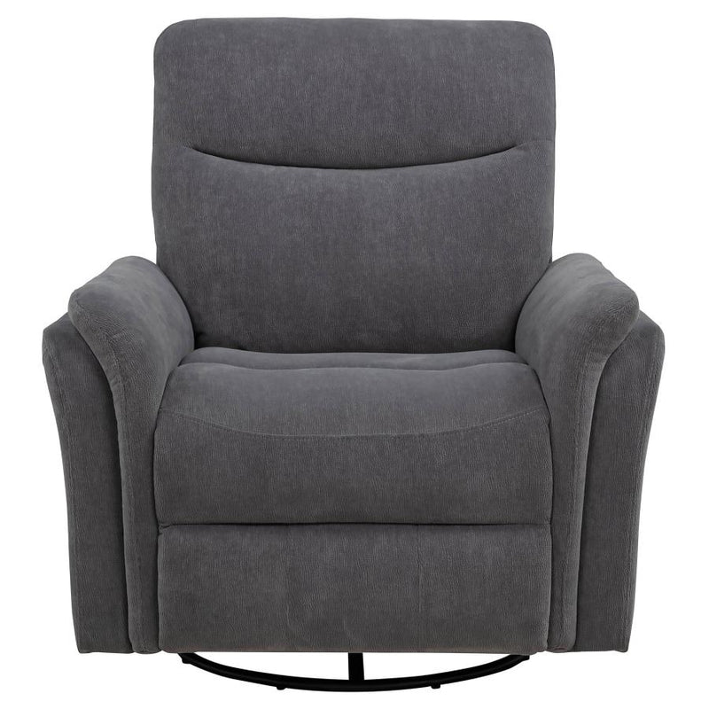 Adler Upholstered Power Swivel Glider Recliner Charcoal Grey-zoom-