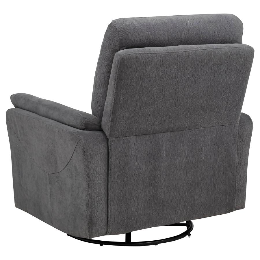 Adler Upholstered Power Swivel Glider Recliner Charcoal Grey-7
