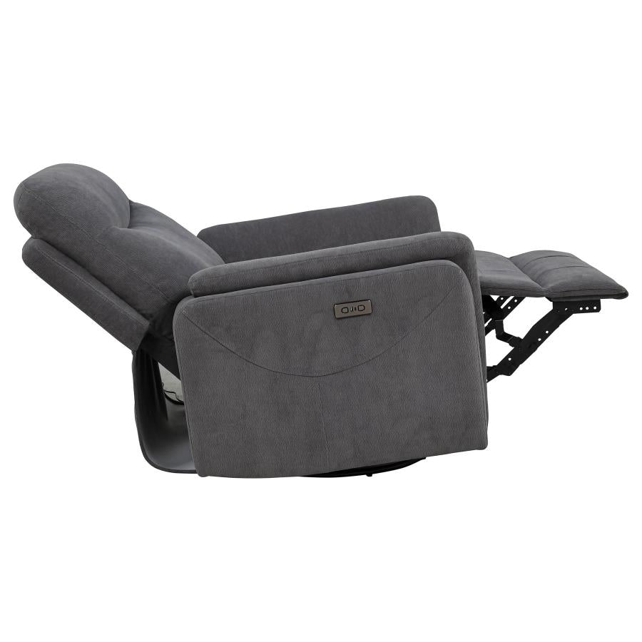 Adler Upholstered Power Swivel Glider Recliner Charcoal Grey-zoom-8