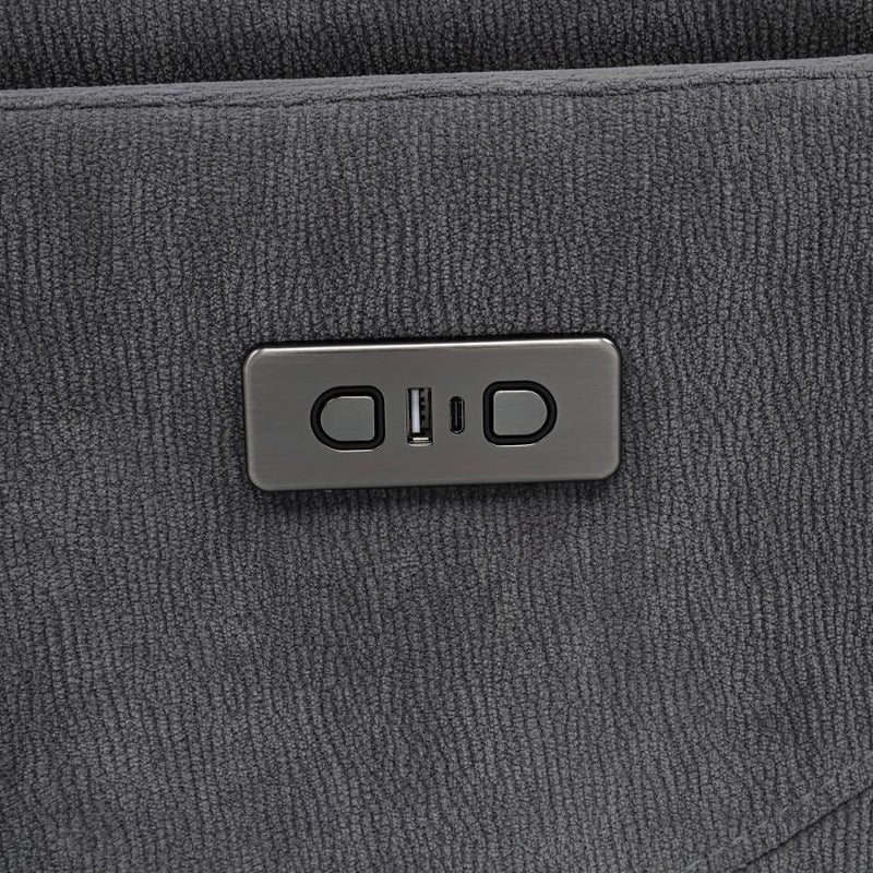 Adler Upholstered Power Swivel Glider Recliner Charcoal Grey-zoom-