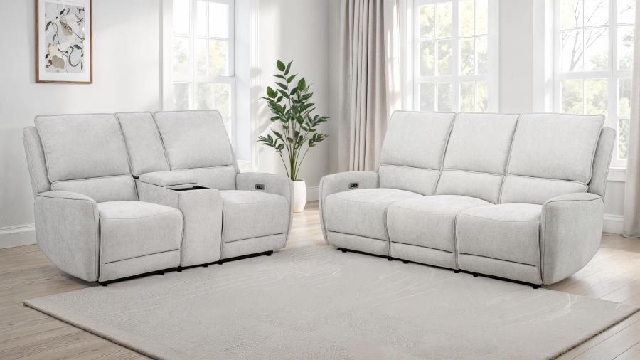 Sylmar 2-piece Chenille Power Reclining Sofa Set Dove Grey-zoom-1
