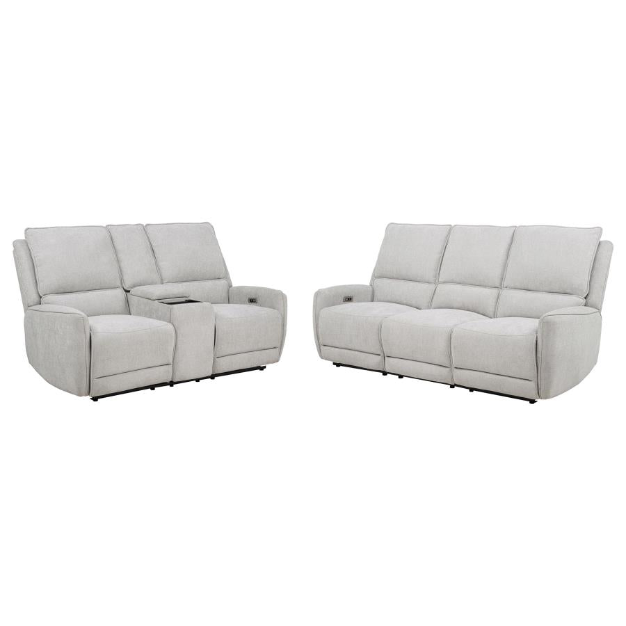 Sylmar 2-piece Chenille Power Reclining Sofa Set Dove Grey-zoom-2
