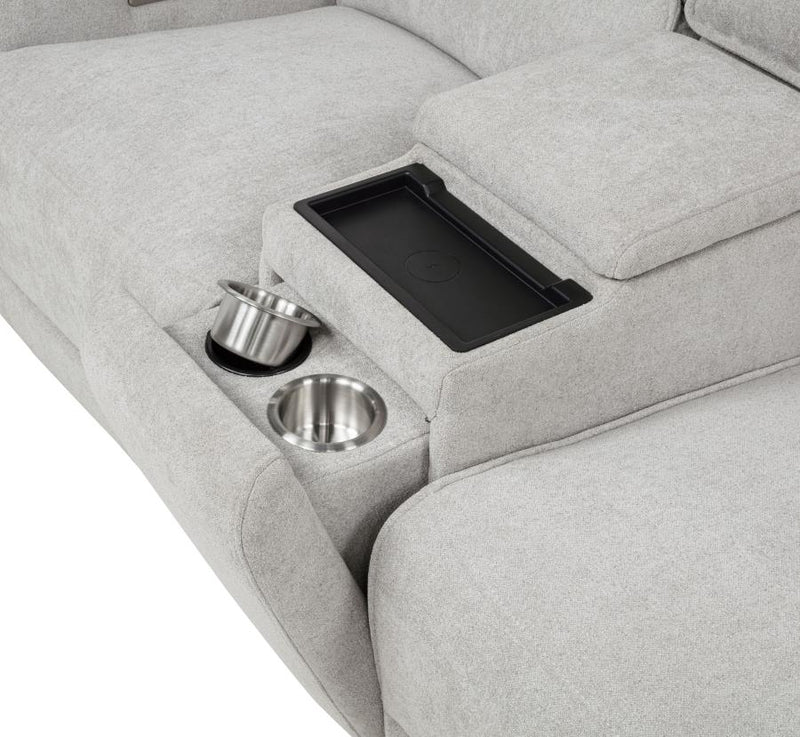 Sylmar 2-piece Chenille Power Reclining Sofa Set Dove Grey-zoom-