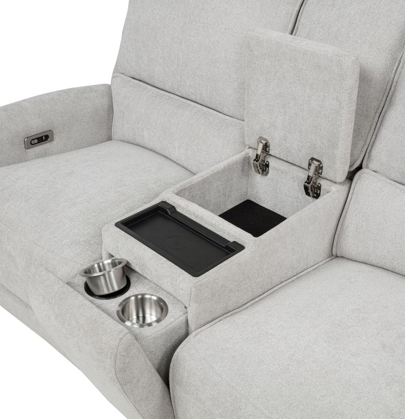 Sylmar 2-piece Chenille Power Reclining Sofa Set Dove Grey-zoom-