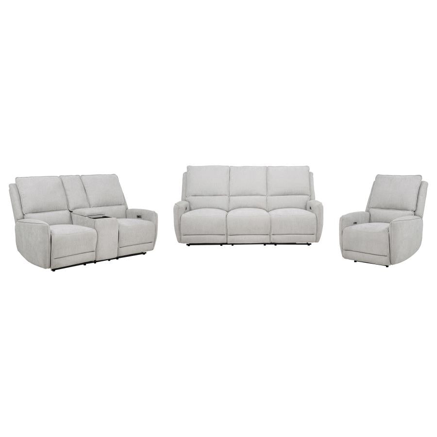 Sylmar 3-piece Chenille Power Reclining Sofa Set Dove Grey-zoom-2
