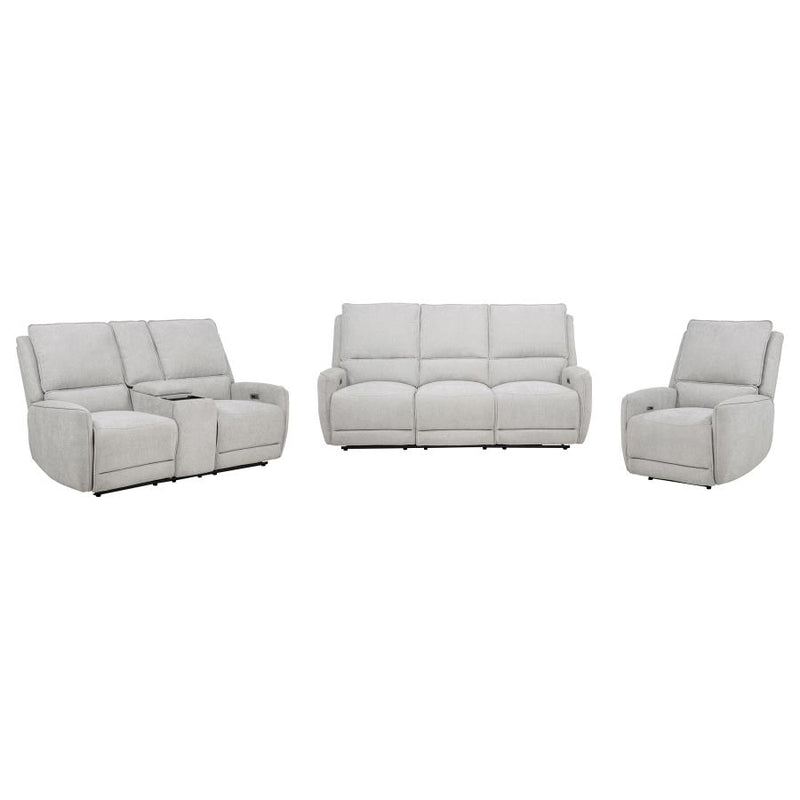 Sylmar 3-piece Chenille Power Reclining Sofa Set Dove Grey-zoom-