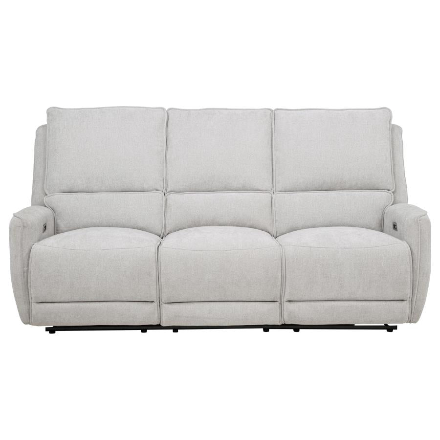 Sylmar Chenille Upholstered Power Reclining Sofa Dove Grey-zoom-7
