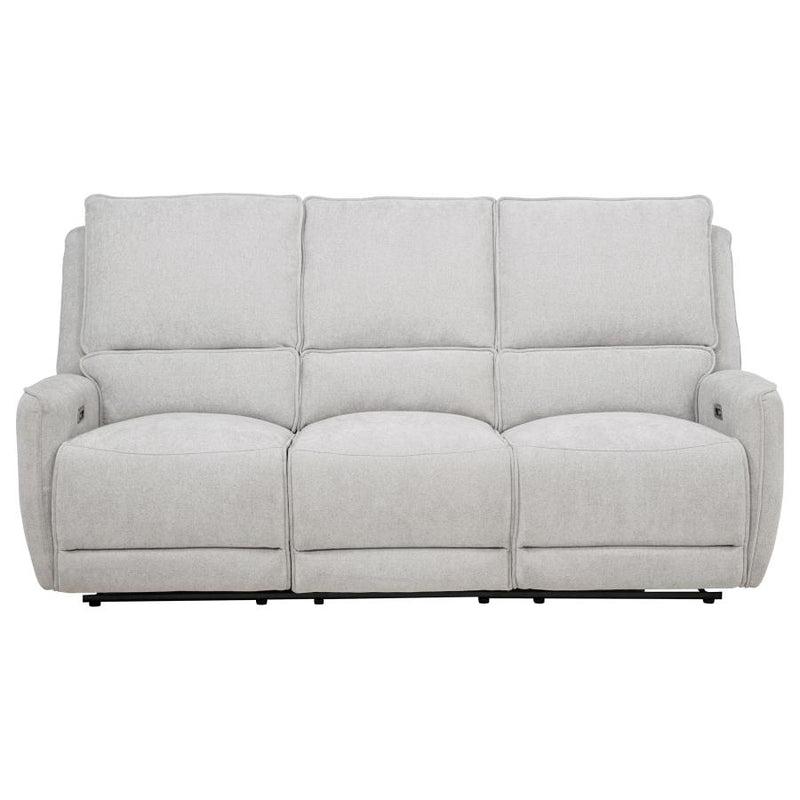 Sylmar Chenille Upholstered Power Reclining Sofa Dove Grey-zoom-