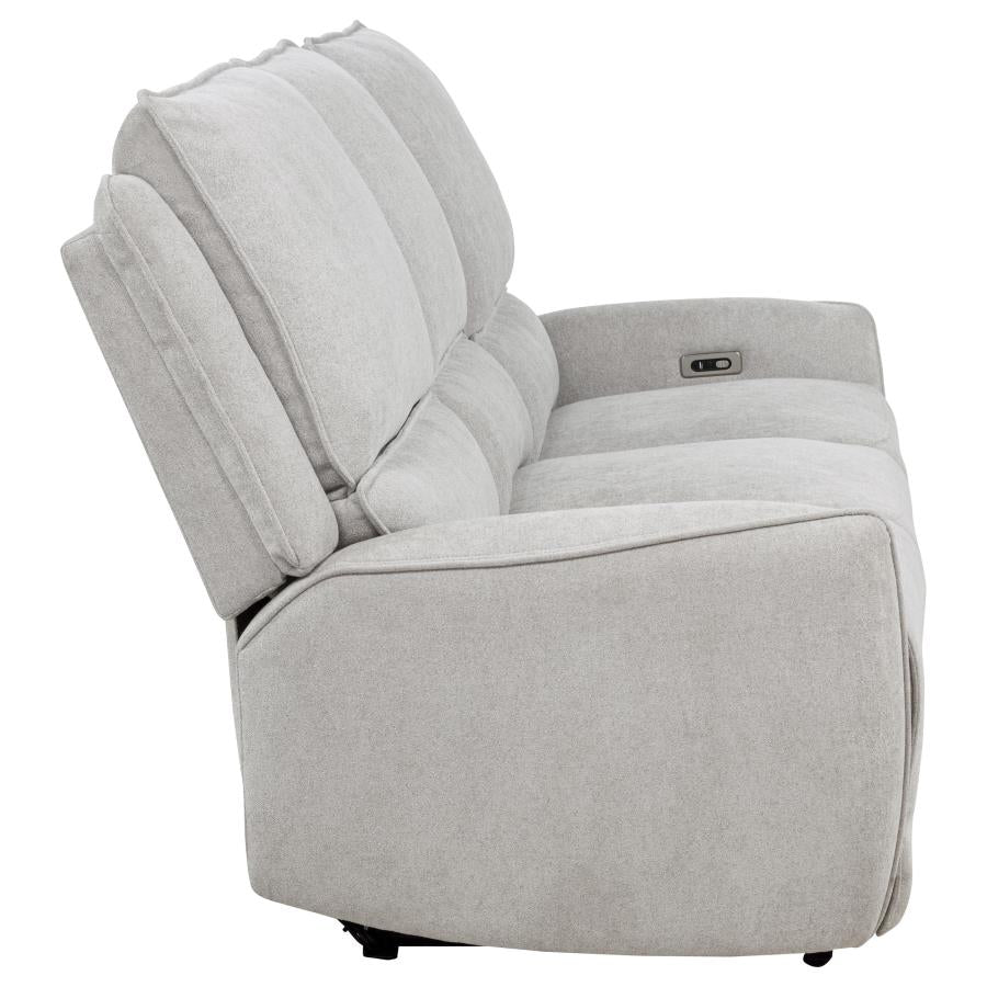 Sylmar Chenille Upholstered Power Reclining Sofa Dove Grey-zoom-9