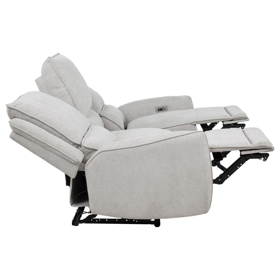 Sylmar Chenille Upholstered Power Reclining Sofa Dove Grey-11