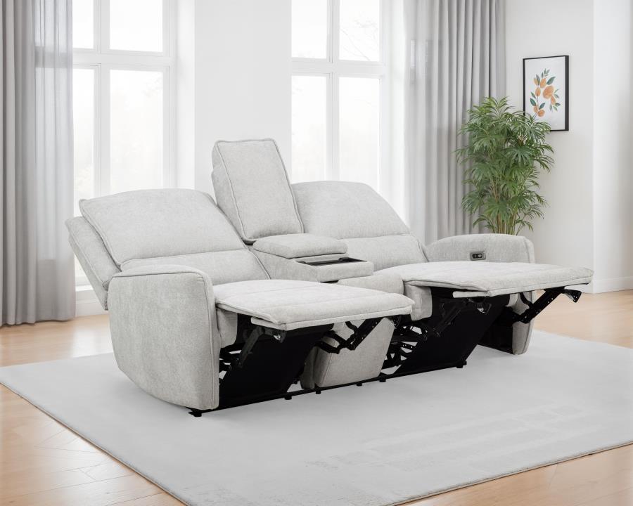 Sylmar Chenille Upholstered Power Reclining Loveseat Dove Grey-zoom-4